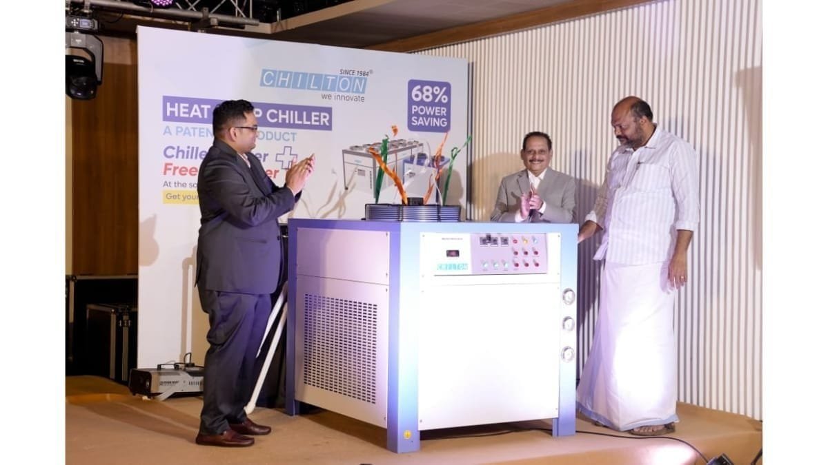 Minister P. Rajeev Launches Chilton’s New Energy-Efficient Free Hot Water Heat Pump Chiller to the market