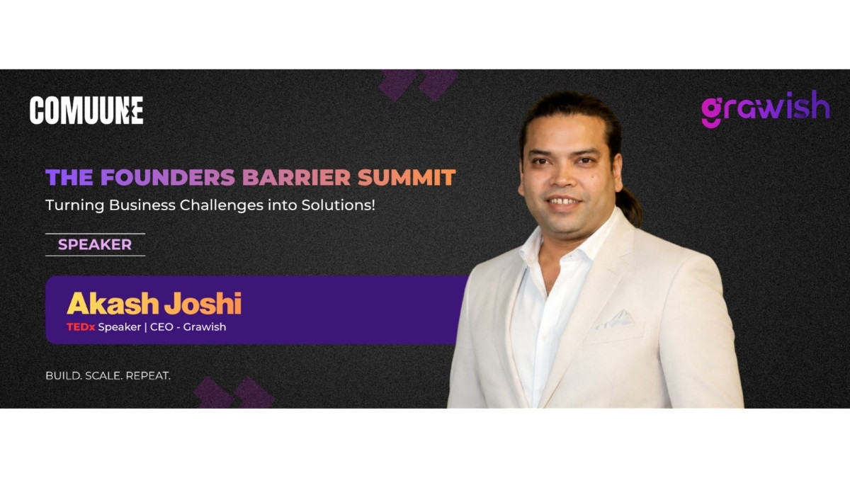 TEDx Speaker Akash Joshi to Address Entrepreneurs at The Founders Barrier Summit Organised by Communex
